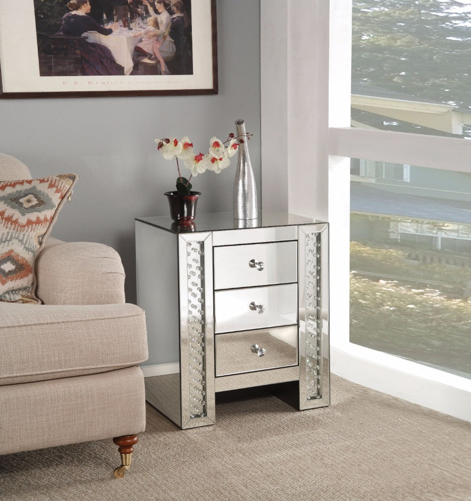 Nysa End Table, Mirrored