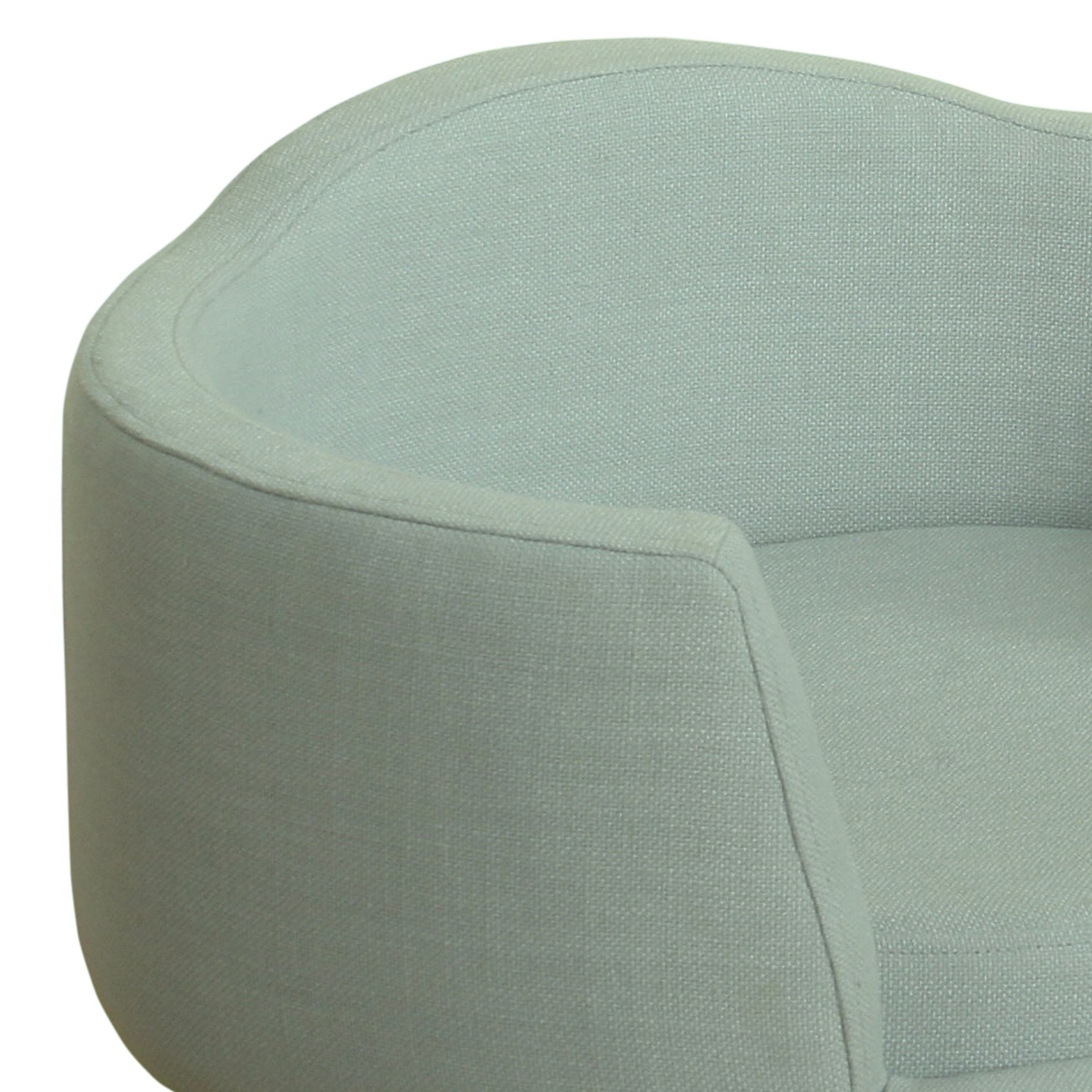 Curved Design Wooden Pet Love Seat With Fabric Upholstery, Light Blue and Brown