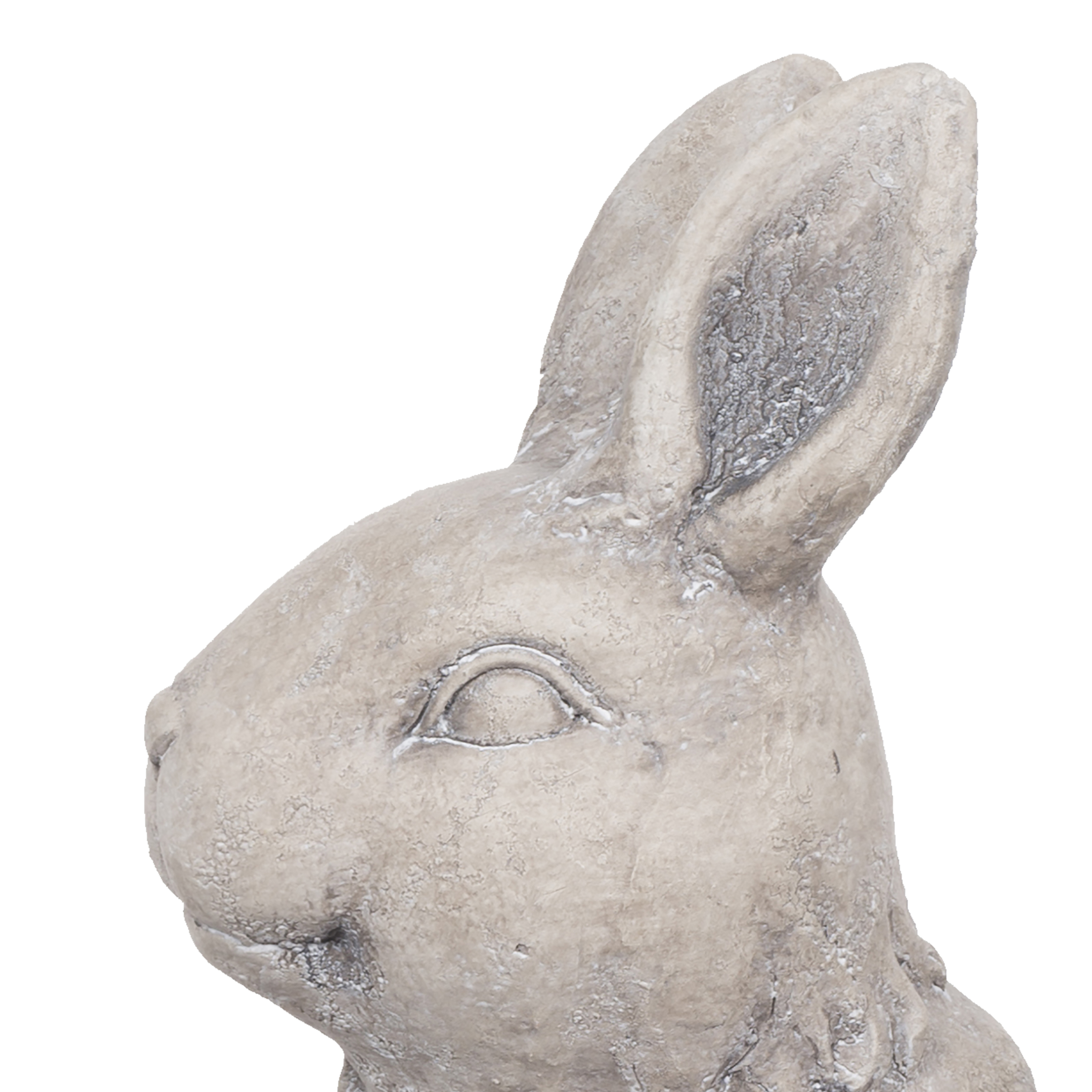 Antique Styled Raw Textured Polyresin Standing Rabbit Planter, Gray