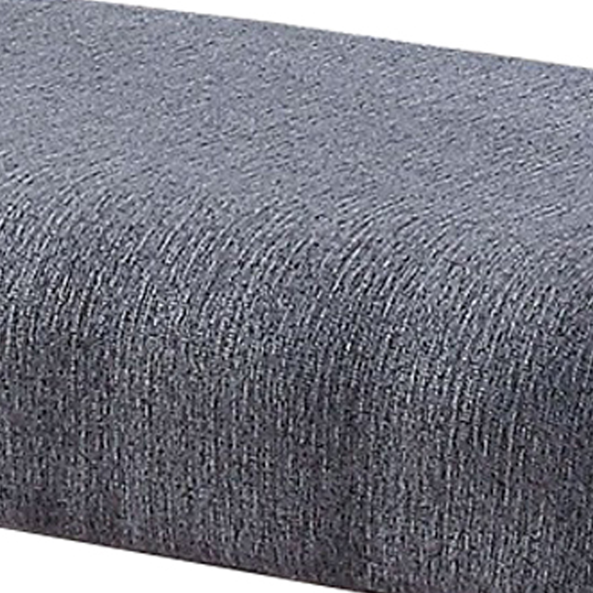 Rectangular Fabric Counter Height Bench with Padded Seat, Brown and Blue