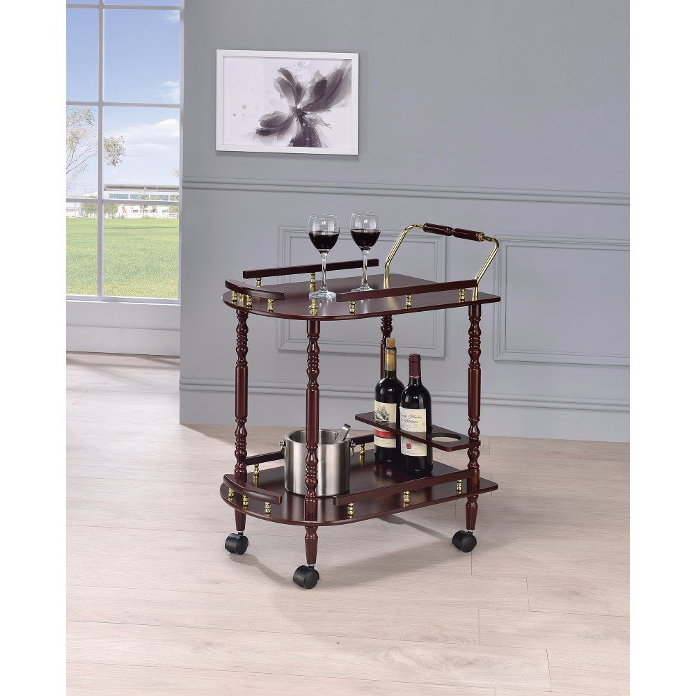 2 Tier Traditional Serving Cart, Brown