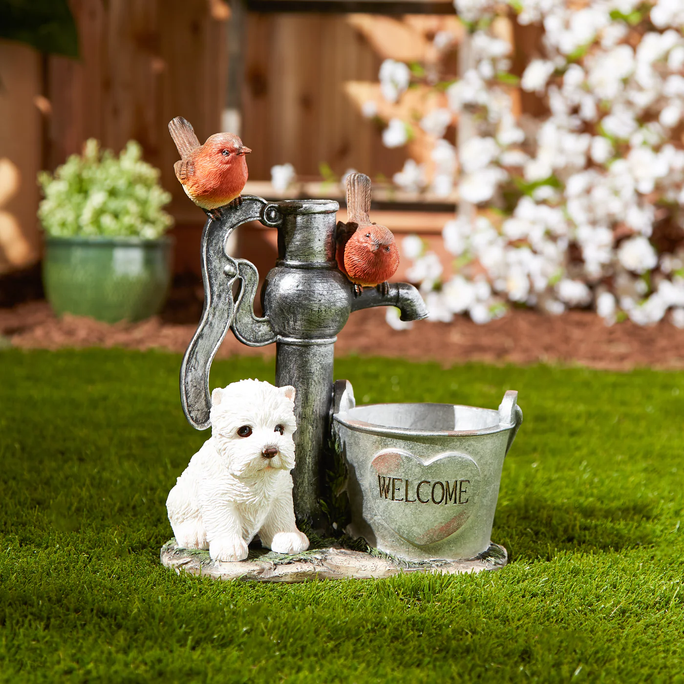 Little Pup and Water Pump Solar Light - Cute Dog Design with Energy-Efficient Solar Power