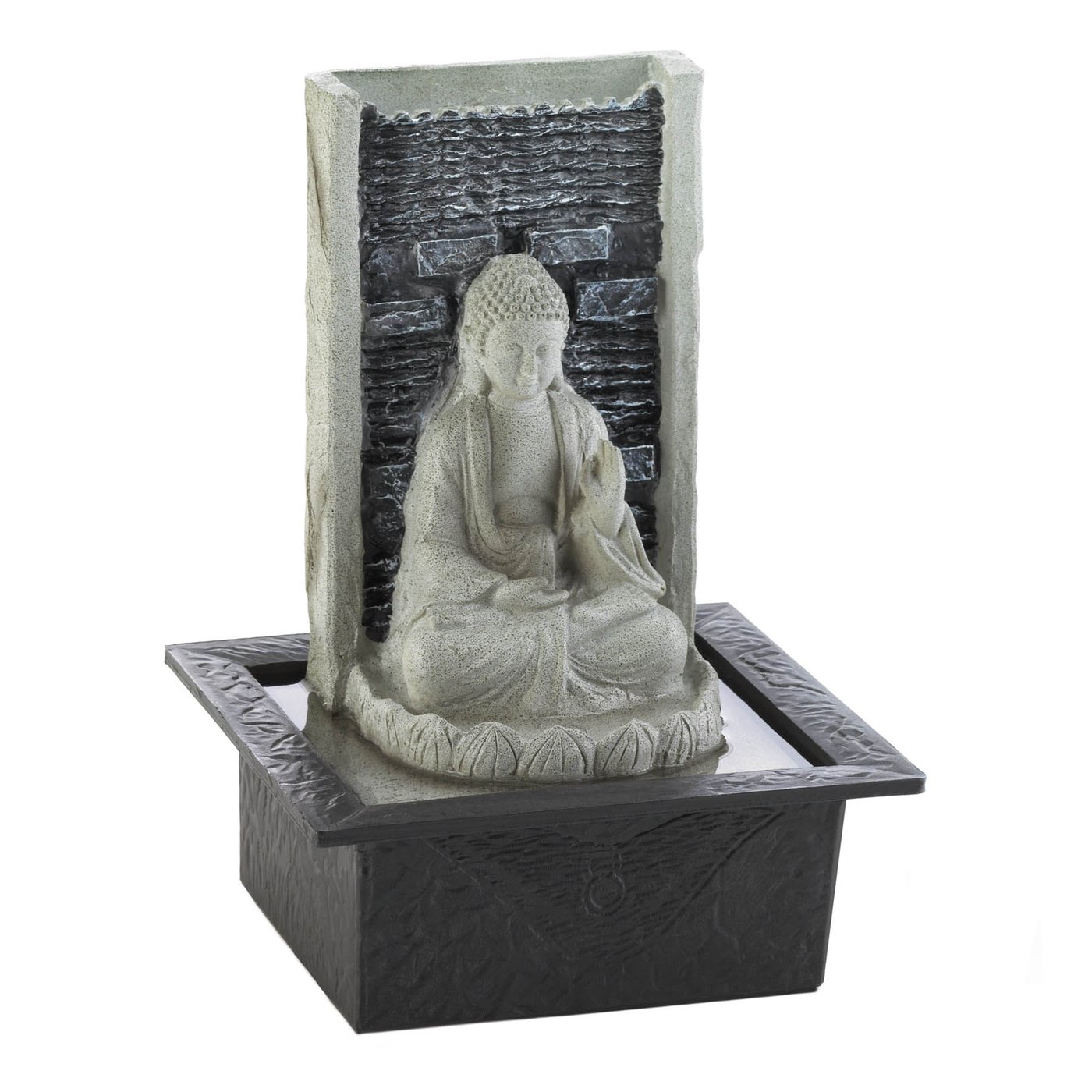 Buddha Cascading Tabletop Fountain - Serene Indoor Water Feature for Home or Office Decor