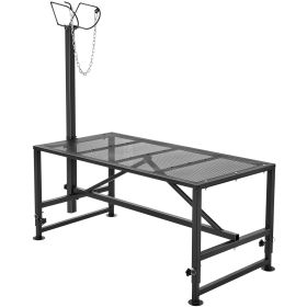 VEVOR Goat & Sheep Stand, 47x23 inch Livestock Stand, Metal Livestock Milking and Shearing Stand 21" to 33" Adjustable Height