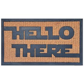 "Hello there"Funny Coir Doormat Hello There Welcome Front Porch Decor Doormat for The Entrance Way Outdoor with Heavy-Duty Non Slip Coconut Coir