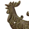 Rustic Rooster Cast Iron Hose Organizer for Garden