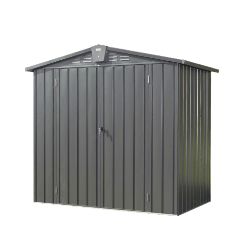 Outdoor Storage Shed 6.5x 4.2Metal Garden Shed For Bike, Trash Can, Tools, Lawn Mowers,Galvanized Steel Outdoor Storage Cabinet With Lockable Doo (Option: Dark gray)