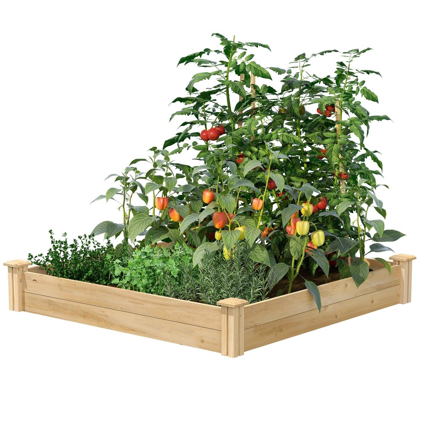 Cedar Wood Raised Garden Bed - Made in USA (size: 4 Ft X 4 Ft)