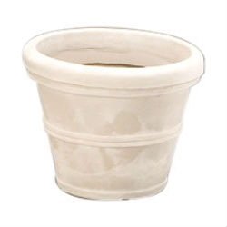 12-inch Diameter Round Planter Poly Resin (Color: Weathered Stone)