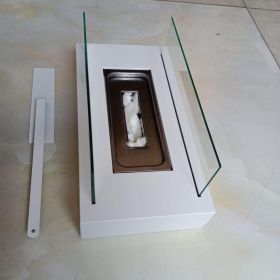 Indoor Fire Pit Mini Alcohol Lamp Fireplace Glass Table Accessories Personal Fireplace Indoor And Outdoor Camping Rectangle Fire Pit Alcohol Fire (Color: White)
