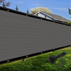 Artpuch Privacy Fence Screen Dark Grey Customized Outdoor Mesh Panels for Backyard, Balcony,Patio,Construction Site with Zip Ties (Color: Dark Grey, size: 6x6 ft)