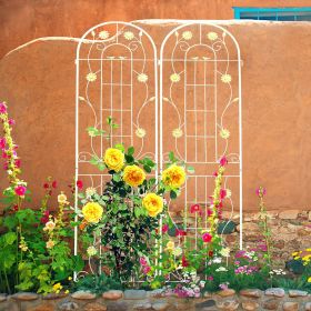 2 Pack Metal Garden Trellis 86.7 X 19.7 Rustproof For Climbing Plants Outdoor (Color: White)