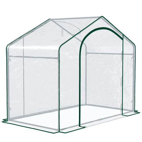 Portable Walk-in Steel Frame Garden Greenhouse (Option: Clear)