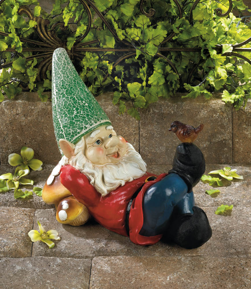 Solar-Powered Gnome Statue for Outdoor Garden Decor (Option: Lazy)