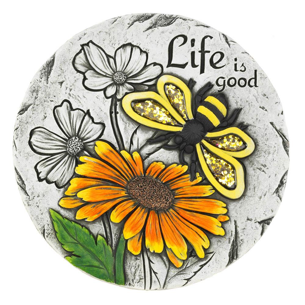Garden Stepping Stone (Option: Life Is Good Sunflower)